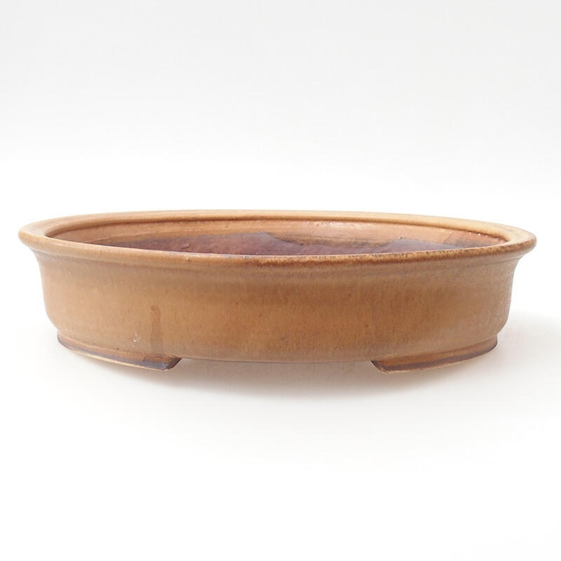 Ceramic bonsai bowl 25 x 22 x 5.5 cm, color brown