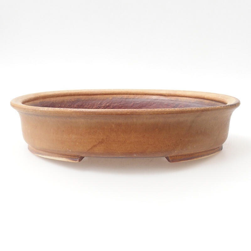 Ceramic bonsai bowl 25 x 22 x 5.5 cm, color brown