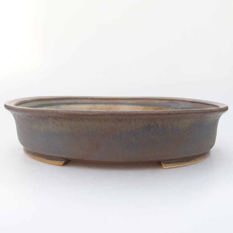 Ceramic bonsai bowl 26 x 23.5 x 5.5 cm, blue color