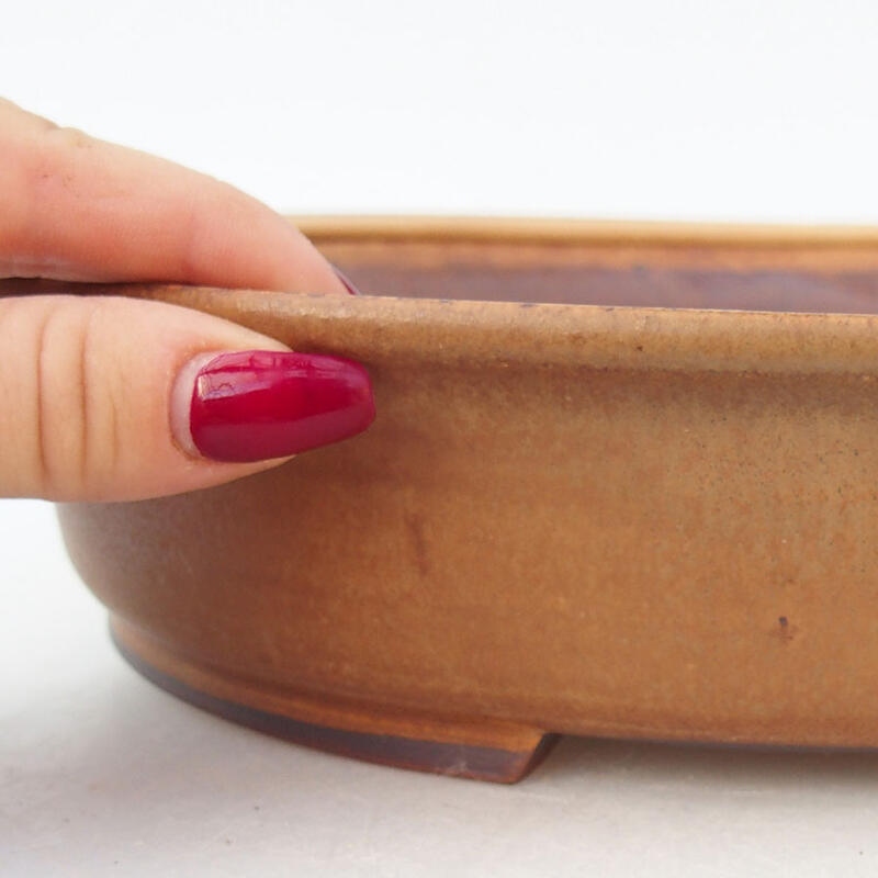 Ceramic bonsai bowl 26 x 23.5 x 5.5 cm, color pink