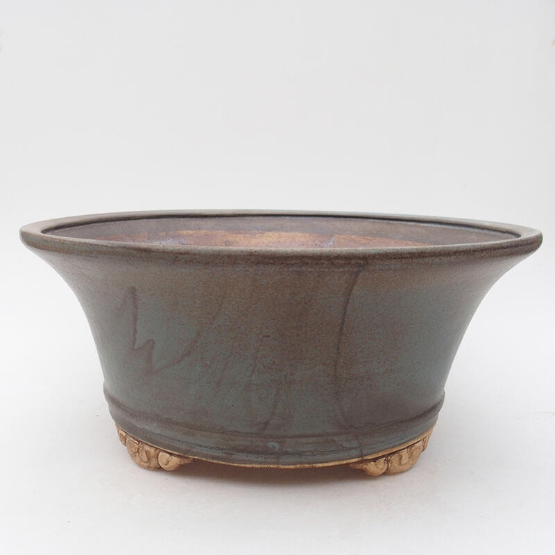 Ceramic bonsai bowl 28.5 x 28.5 x 12 cm, blue color