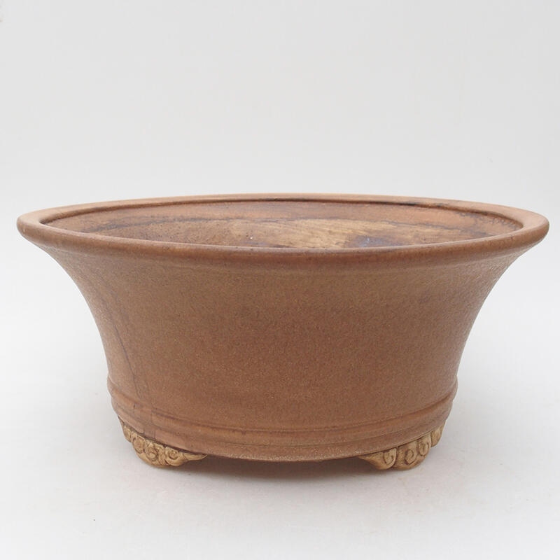 Ceramic bonsai bowl 28.5 x 28.5 x 12 cm, pink color