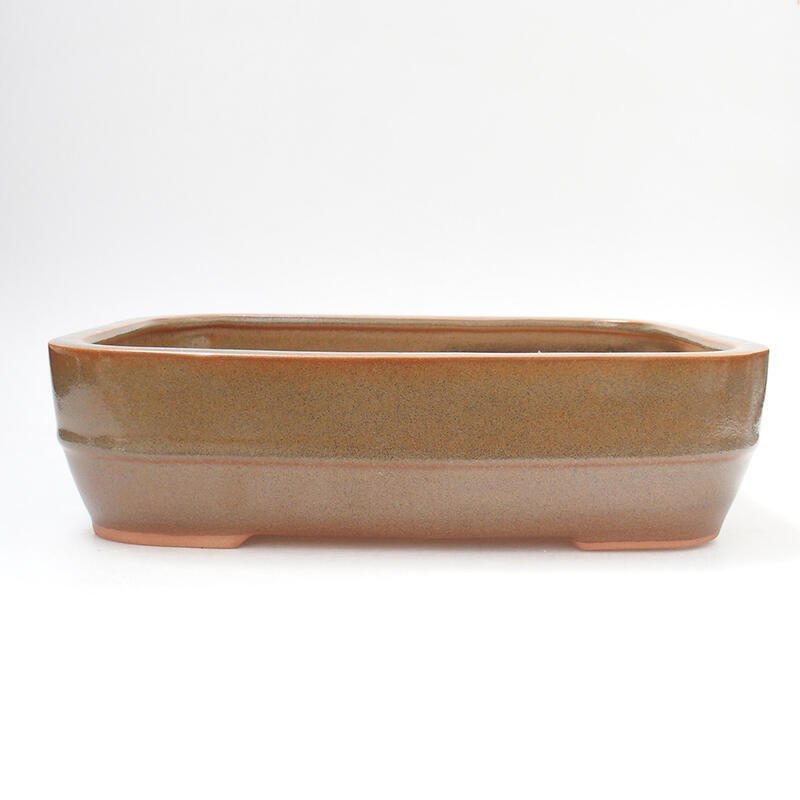 Ceramic bonsai bowl 28 x 21 x 7.5 cm, color brown