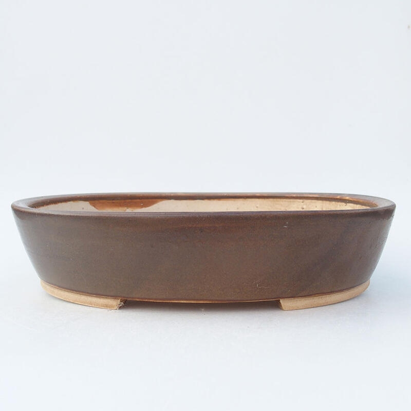 Ceramic bonsai bowl 28 x 25 x 6 cm, color brown