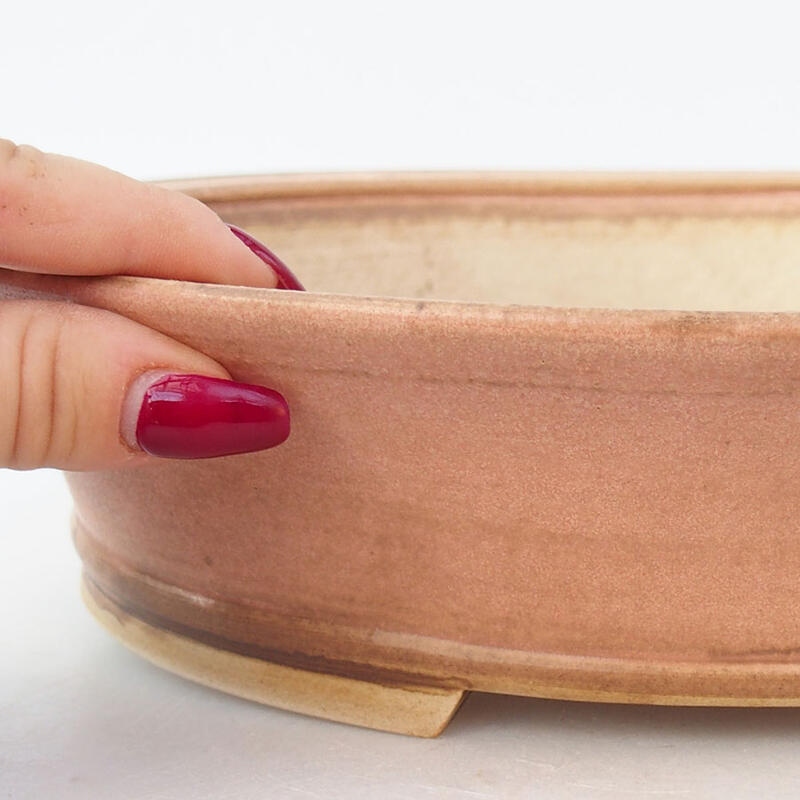 Ceramic bonsai bowl 28 x 25 x 6 cm, color pink