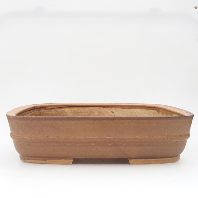 Ceramic bonsai bowl 29.5 x 25 x 7 cm, color brown