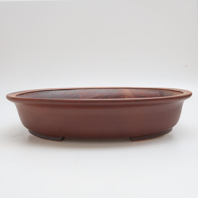 Ceramic bonsai bowl 29 x 25.5 x 6 cm, color brown