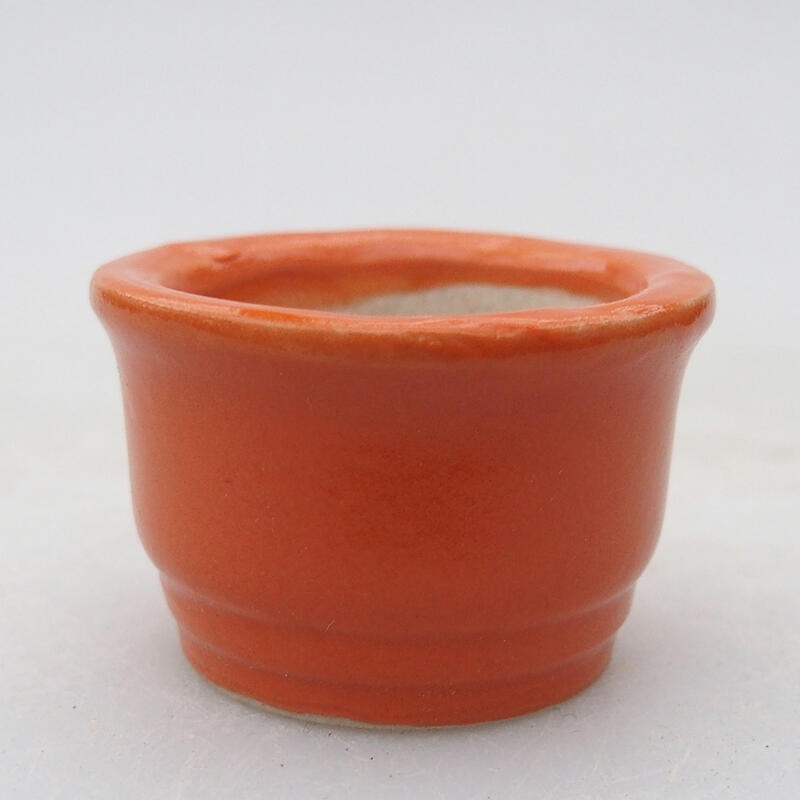 Ceramic bonsai bowl 3.5 x 3.5 x 2.5 cm, color orange