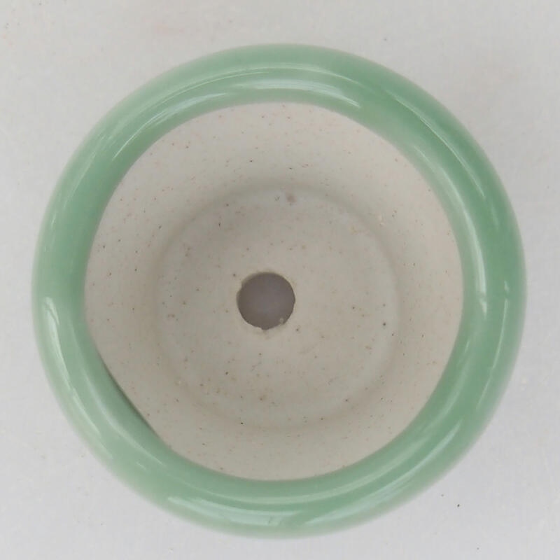 Ceramic bonsai bowl 3.5 x 3.5 x 2.5 cm, color green