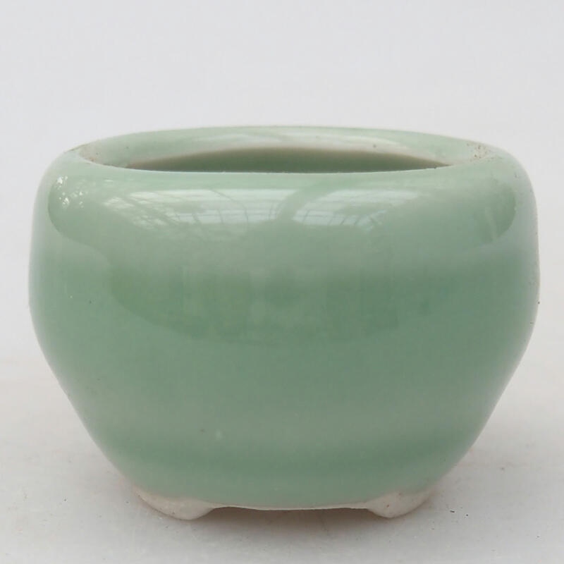 Ceramic bonsai bowl 3.5 x 3.5 x 2.5 cm, color green