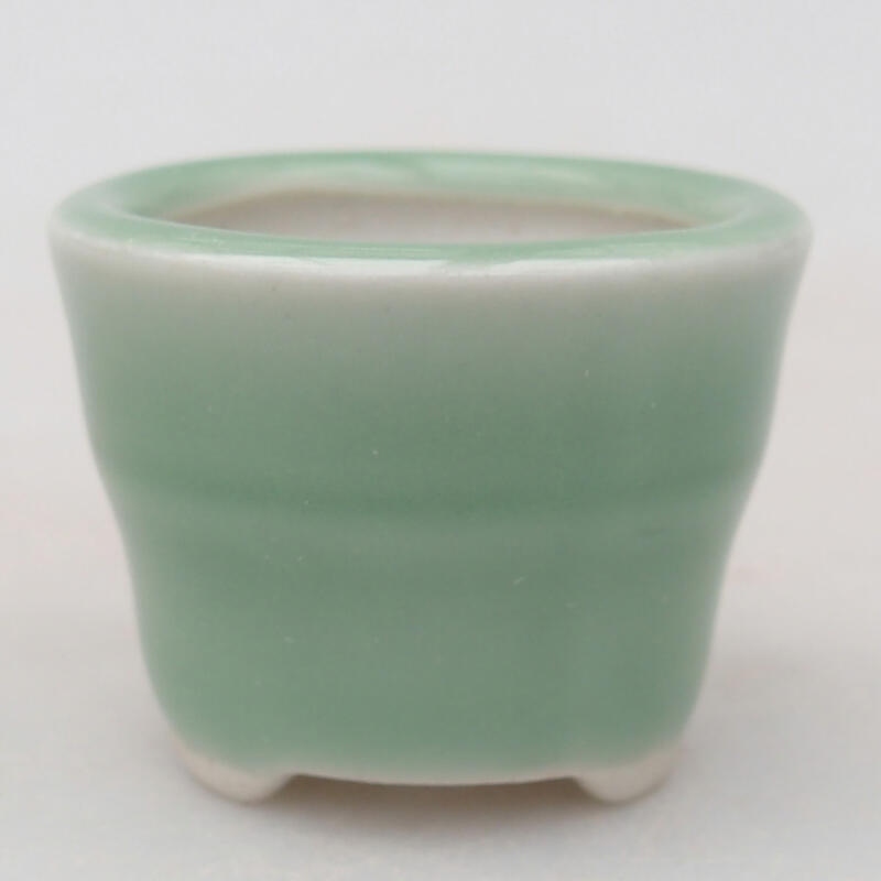 Ceramic bonsai bowl 3.5 x 3.5 x 2.5 cm, color green