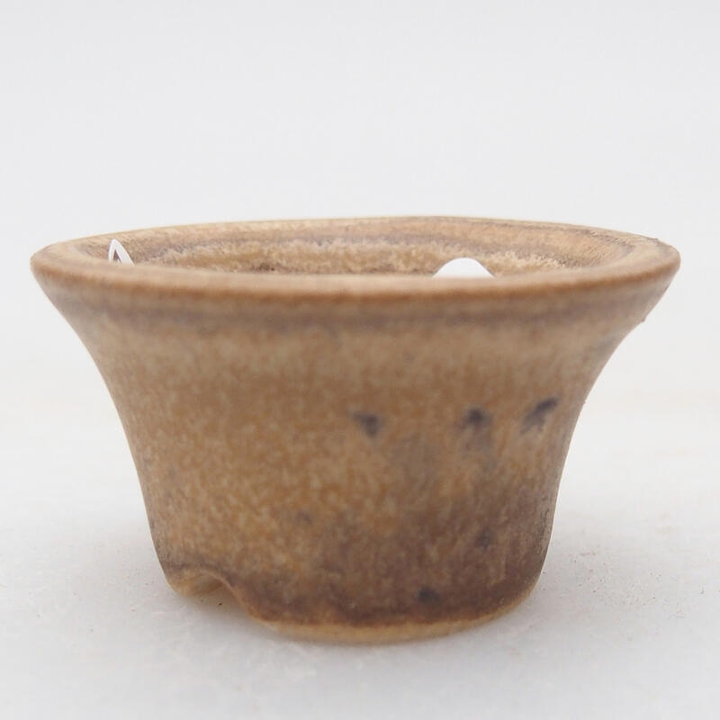 Ceramic bonsai bowl 3.5 x 3.5 x 2 cm, color beige