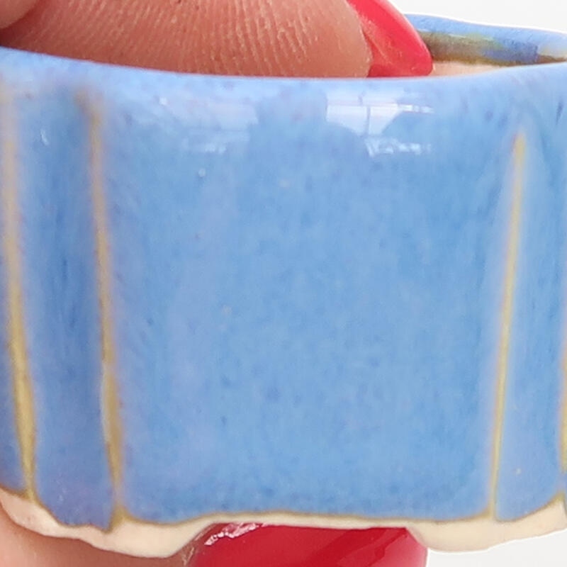 Ceramic bonsai bowl 3.5 x 3.5 x 2 cm, color blue