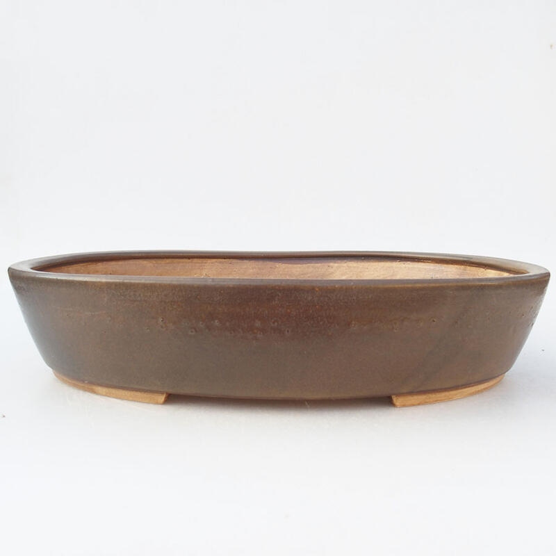 Ceramic bonsai bowl 32 x 27.5 x 6.5 cm, color brown