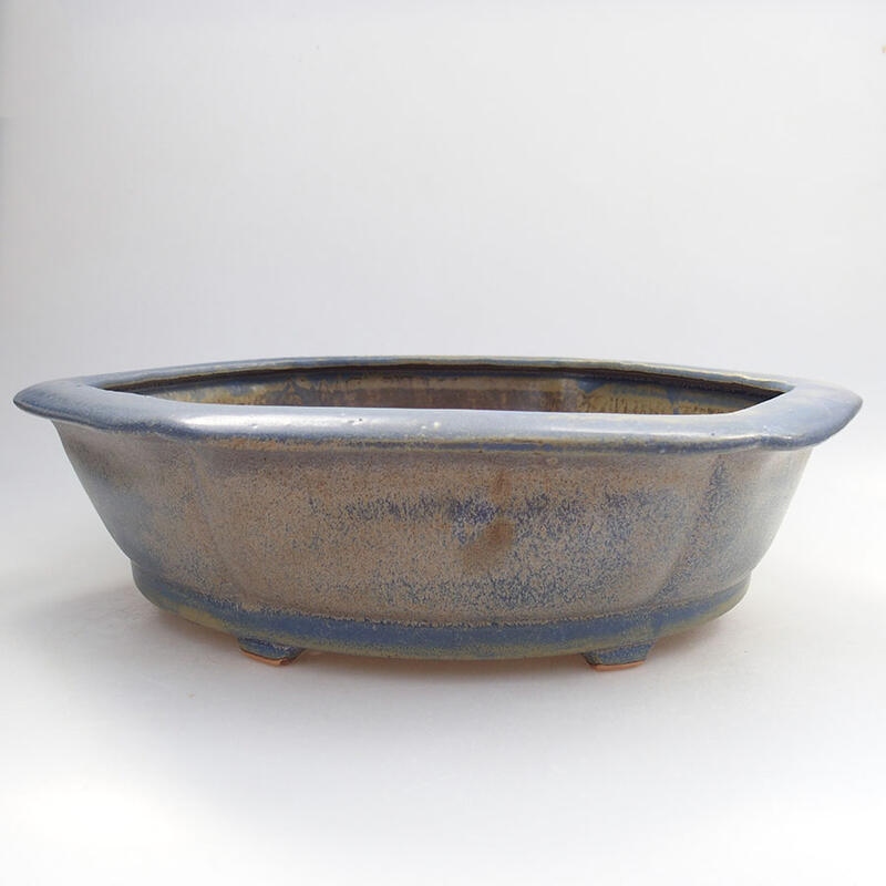 Ceramic bonsai bowl 33 x 30.5 x 8 cm, color blue