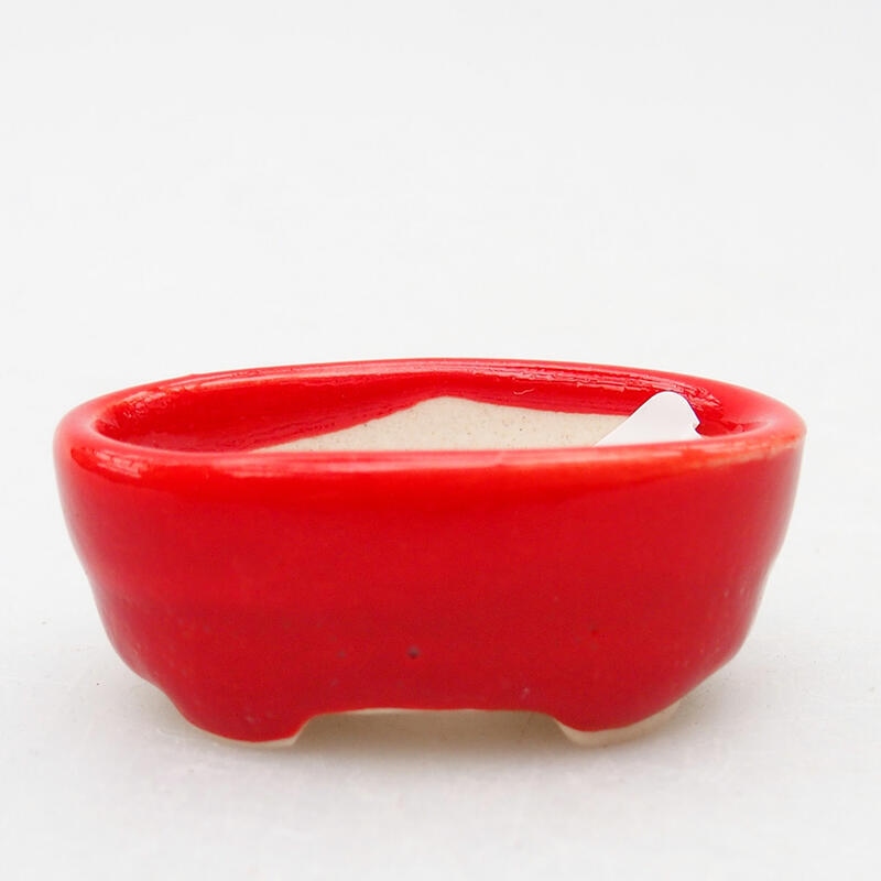 Ceramic bonsai bowl 4.5 x 2.5 x 1.5 cm, color red