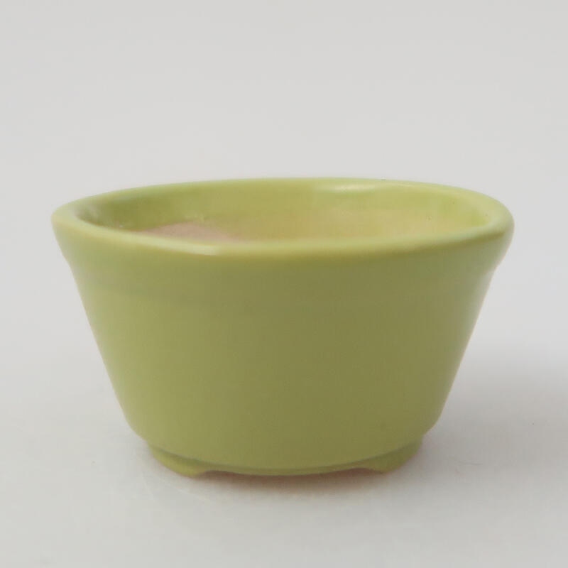 Ceramic bonsai bowl 4.5 x 4.5 x 2.5 cm, color green