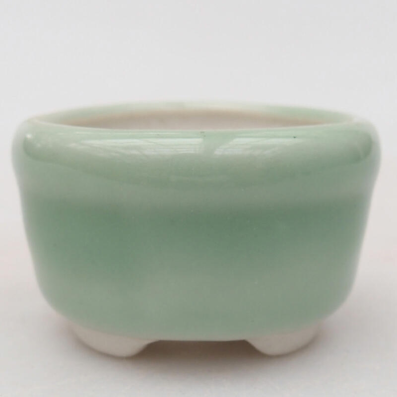 Ceramic bonsai bowl 4.5 x 4.5 x 3 cm, color green