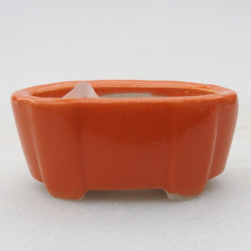 Ceramic bonsai bowl 4 x 2.5 x 2 cm, color orange