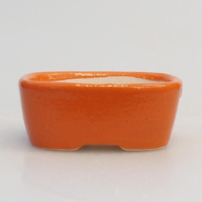 Ceramic bonsai bowl 4 x 3.5 x 1.5 cm, color orange