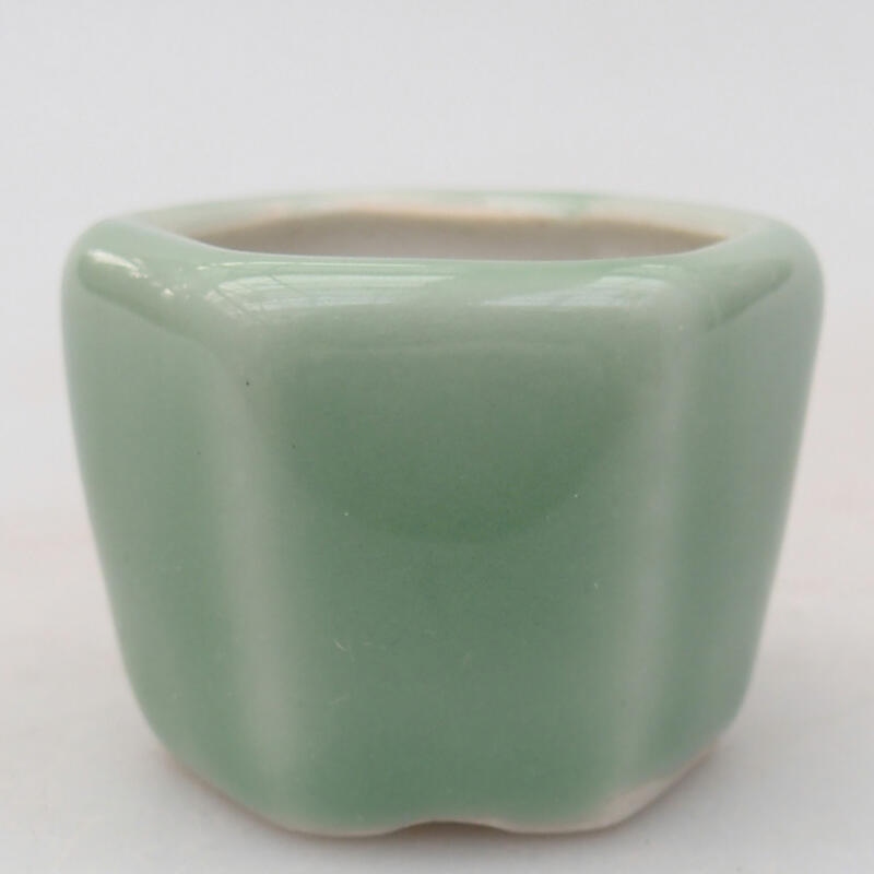 Ceramic bonsai bowl 4 x 3.5 x 3 cm, color green