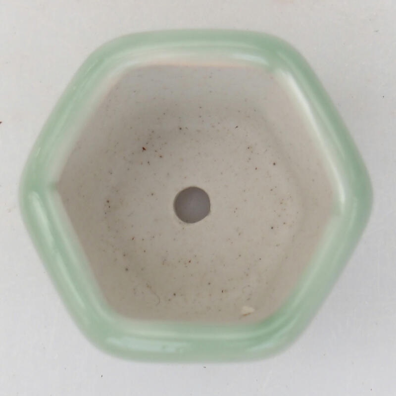 Ceramic bonsai bowl 4 x 3.5 x 3 cm, color green