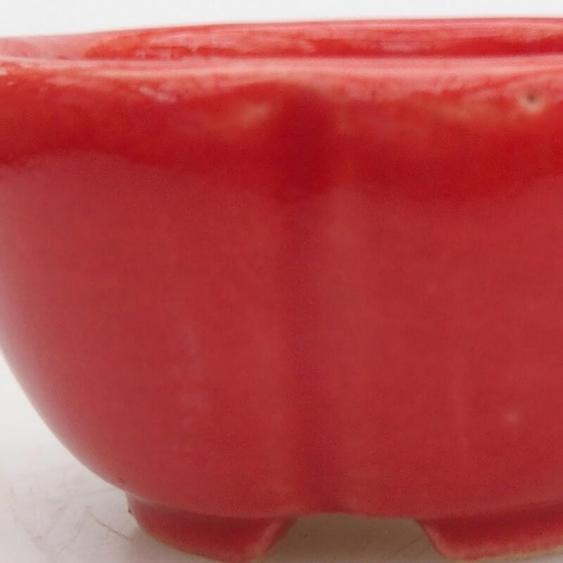 Ceramic bonsai bowl 4 x 4 x 2 cm, color red