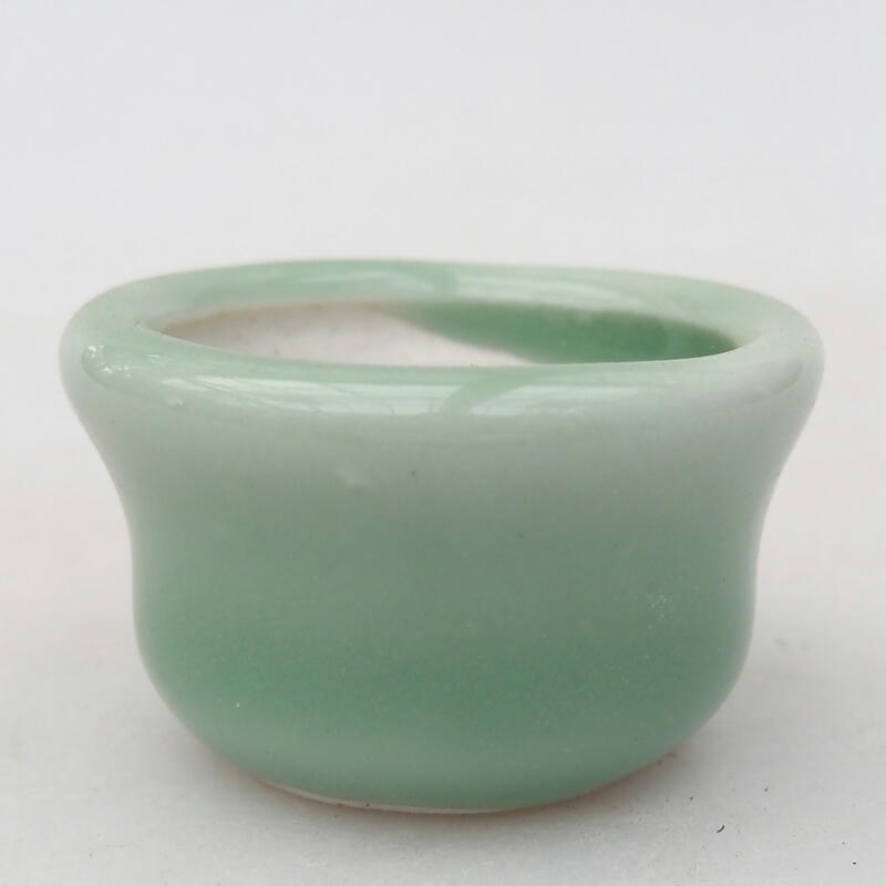 Ceramic bonsai bowl 4 x 4 x 2 cm, color green