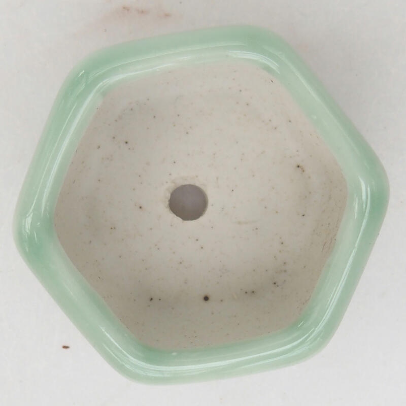 Ceramic bonsai bowl 4 x 4 x 2 cm, color green