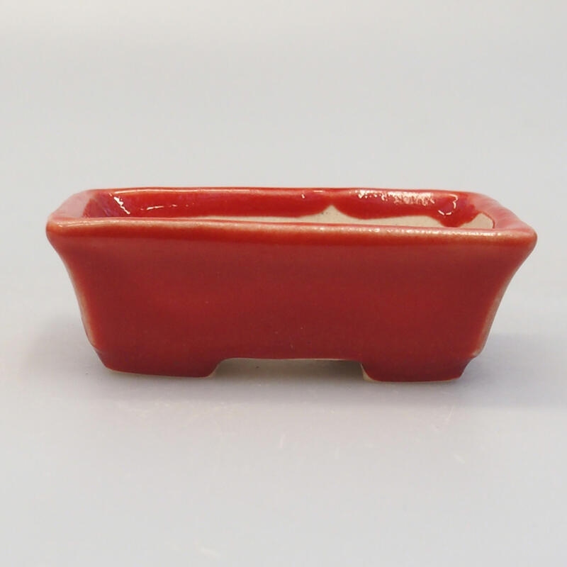 Ceramic bonsai bowl 5.5 x 3 x 2 cm, color red