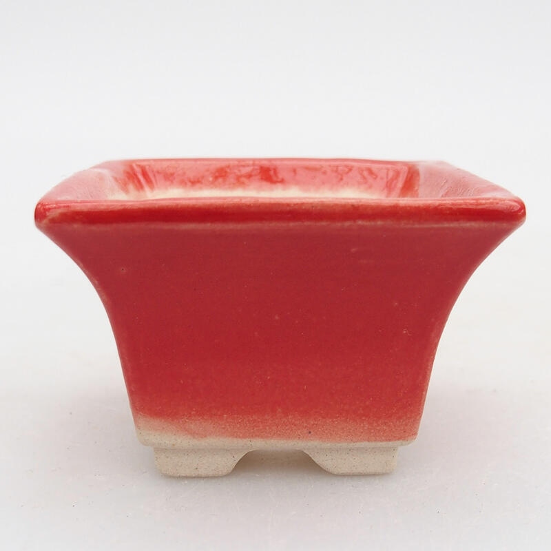 Ceramic bonsai bowl 5.5 x 5.5 x 3.5 cm, color red