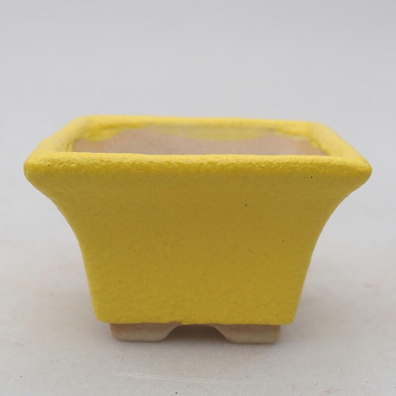 Ceramic bonsai bowl 5.5 x 5.5 x 3.5 cm, yellow