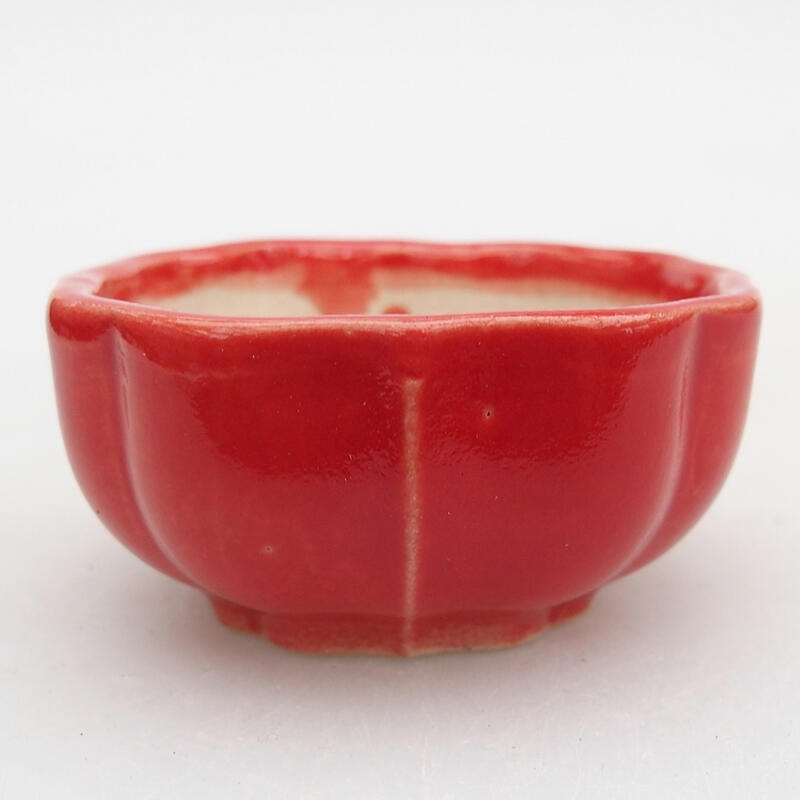 Ceramic bonsai bowl 5.5 x 5.5 x 3 cm, color red