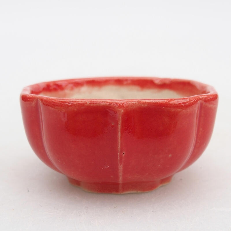 Ceramic bonsai bowl 5.5 x 5.5 x 3 cm, color red