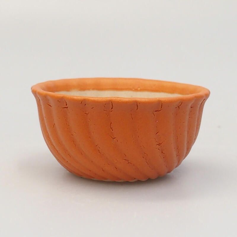 Ceramic bonsai bowl 5.5 x 5.5 x 3 cm, color orange