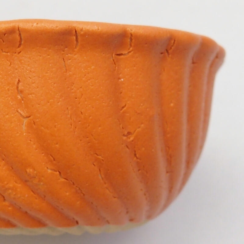 Ceramic bonsai bowl 5.5 x 5.5 x 3 cm, color orange