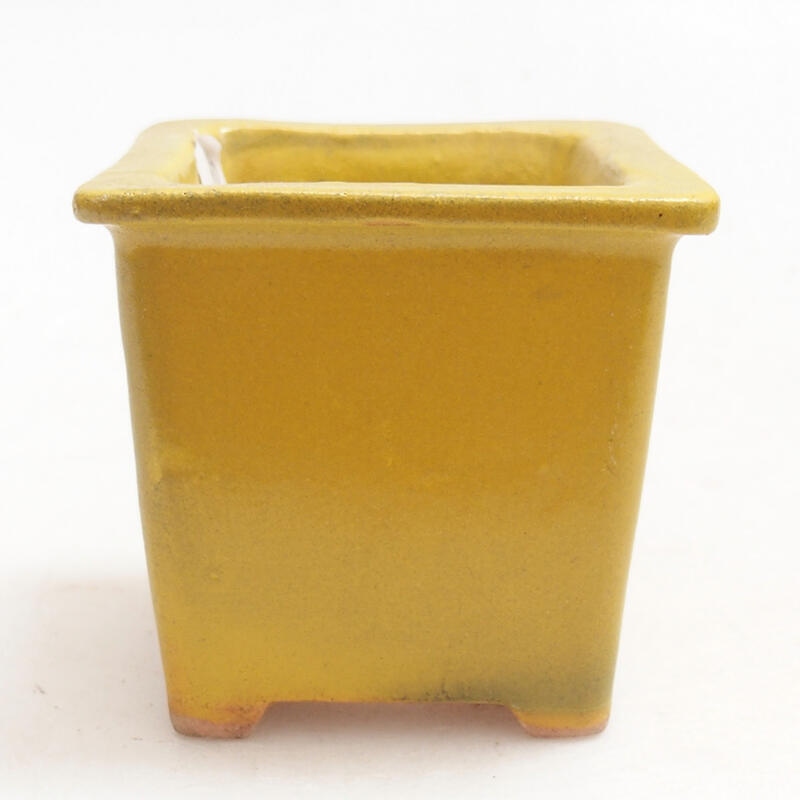 Ceramic bonsai bowl 5.5 x 5.5 x 5 cm, color yellow