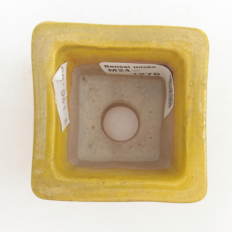 Ceramic bonsai bowl 5.5 x 5.5 x 5 cm, color yellow