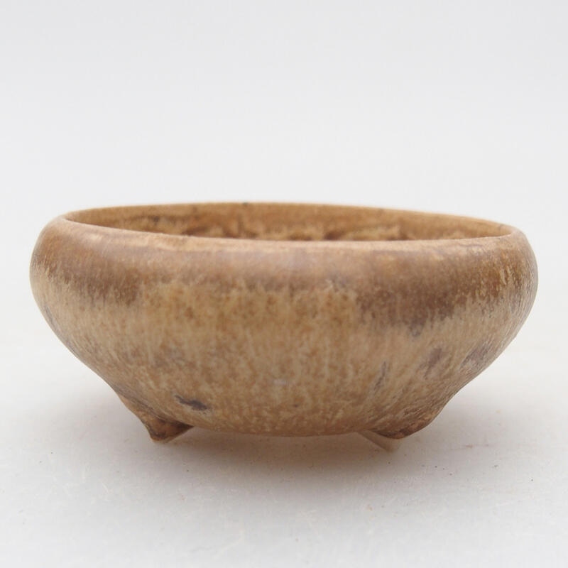 Ceramic bonsai bowl 5 x 5 x 2.5 cm, color beige