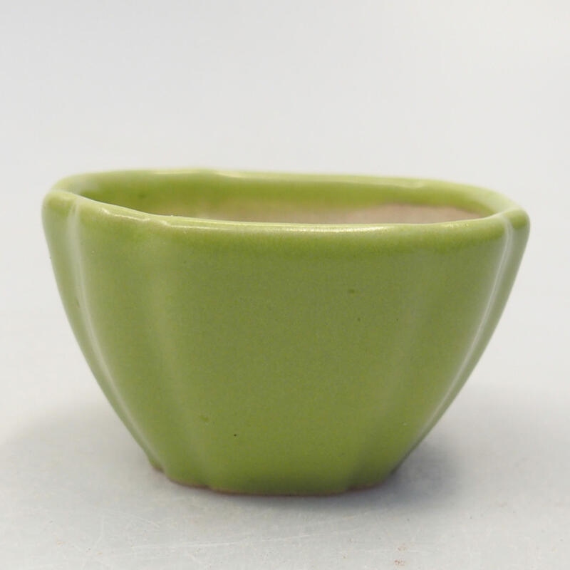 Ceramic bonsai bowl 5 x 5 x 2.5 cm, color green