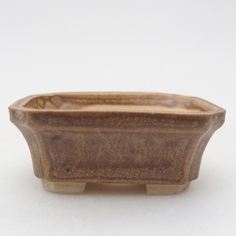 Ceramic bonsai bowl 5 x 5 x 2 cm, color beige