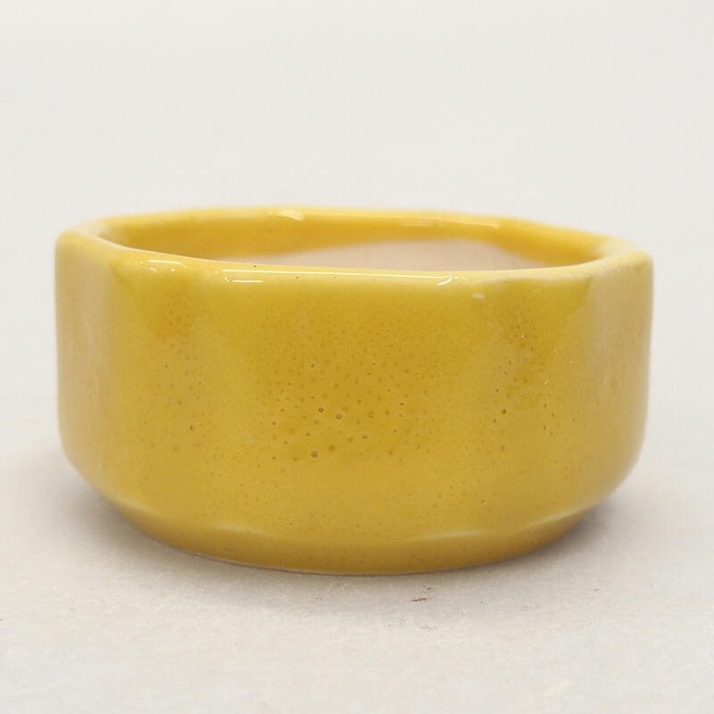 Ceramic bonsai bowl 5 x 5 x 2 cm, color yellow