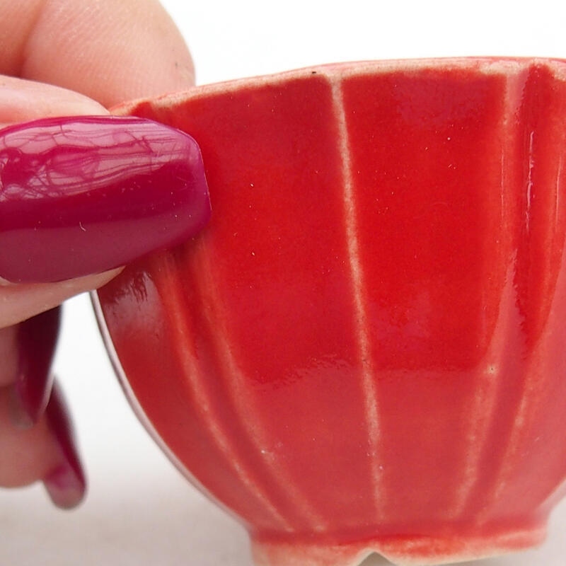 Ceramic bonsai bowl 5 x 5 x 3.5 cm, color red