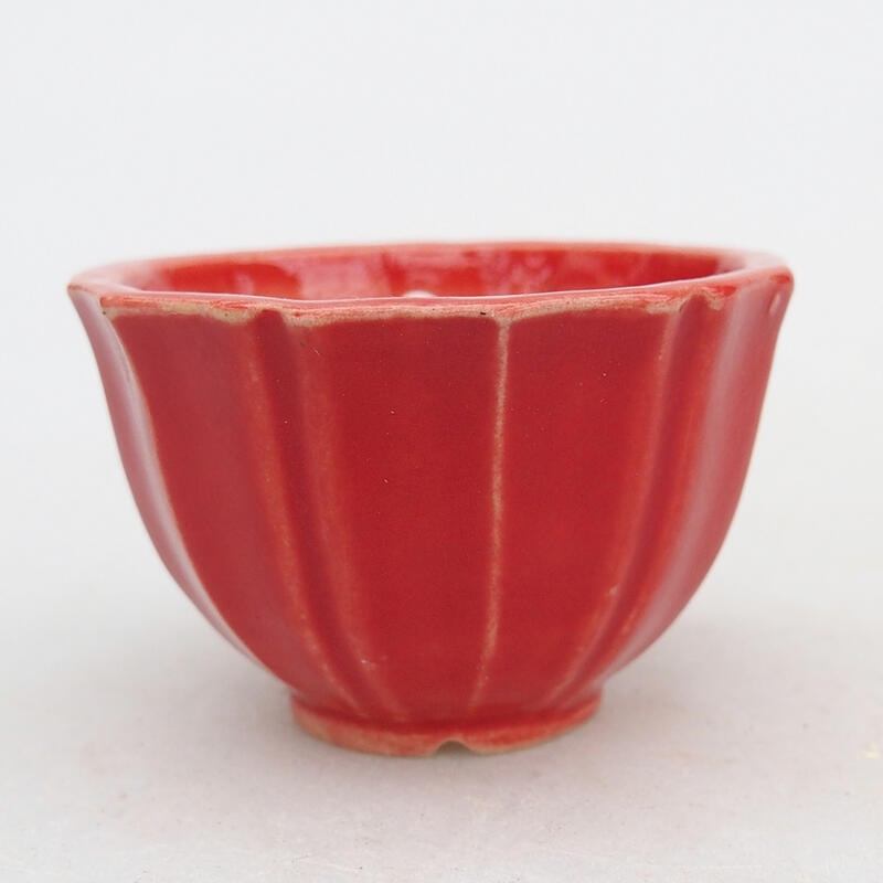 Ceramic bonsai bowl 5 x 5 x 3.5 cm, color red