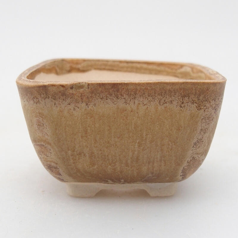 Ceramic bonsai bowl 5 x 5 x 3 cm, color beige