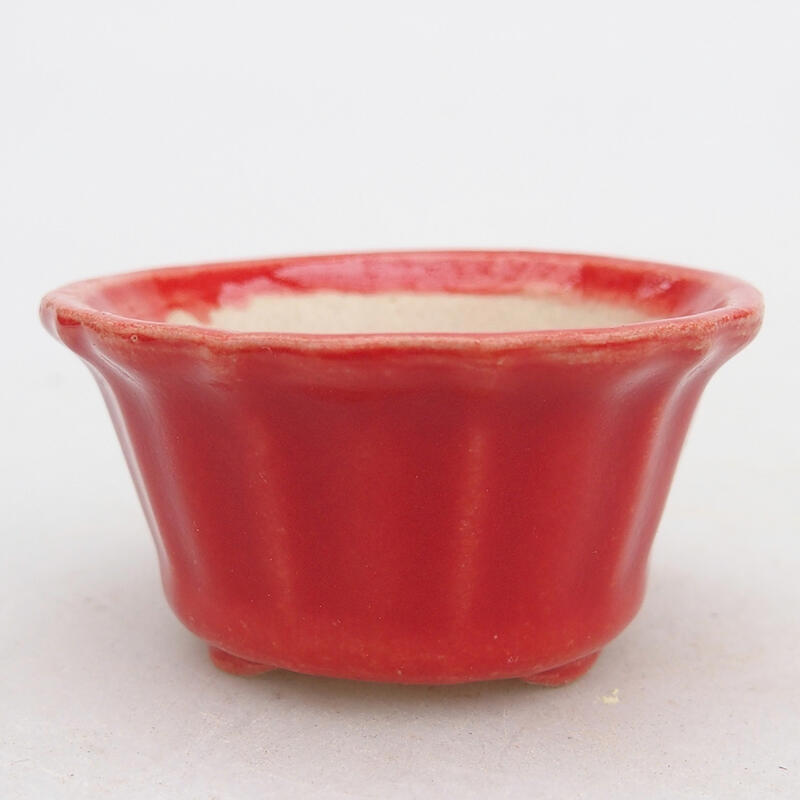 Ceramic bonsai bowl 5 x 5 x 3 cm, color red