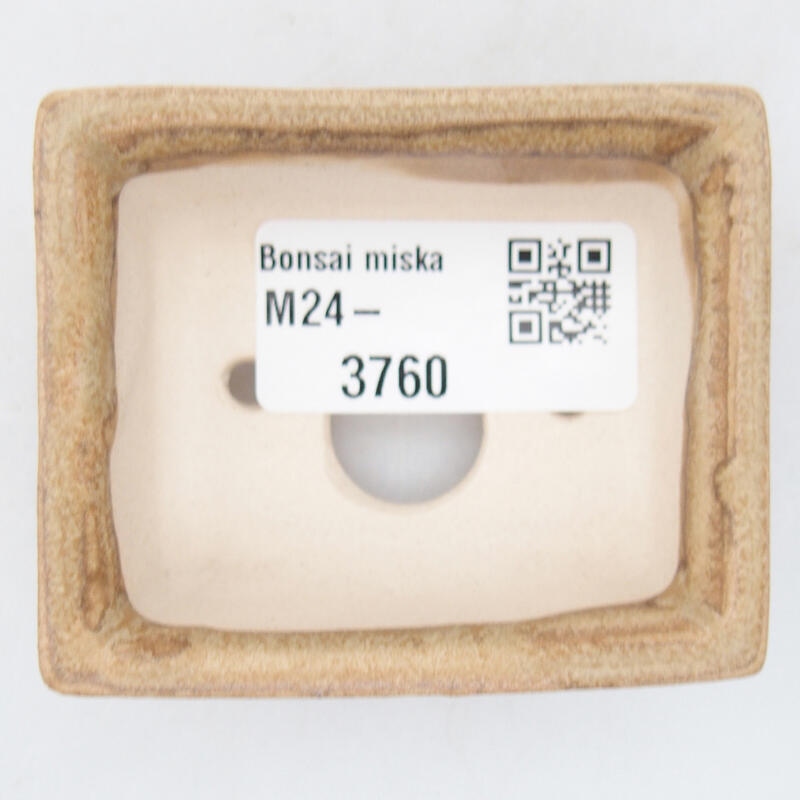 Ceramic bonsai bowl 6.5 x 5 x 2.5 cm, color beige