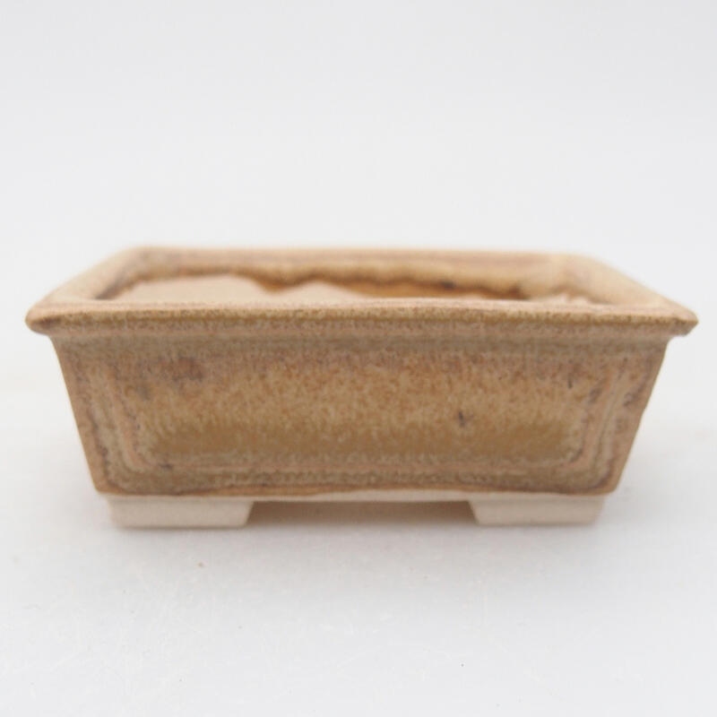 Ceramic bonsai bowl 6.5 x 5 x 2.5 cm, color beige