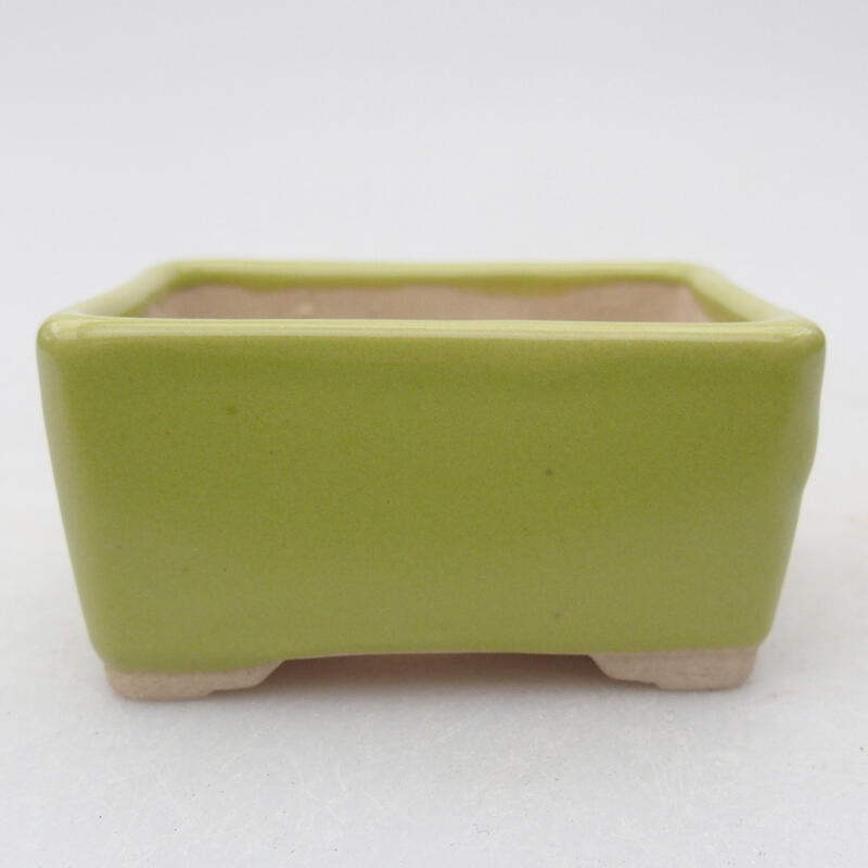 Ceramic bonsai bowl 6.5 x 5 x 3.5 cm, color green