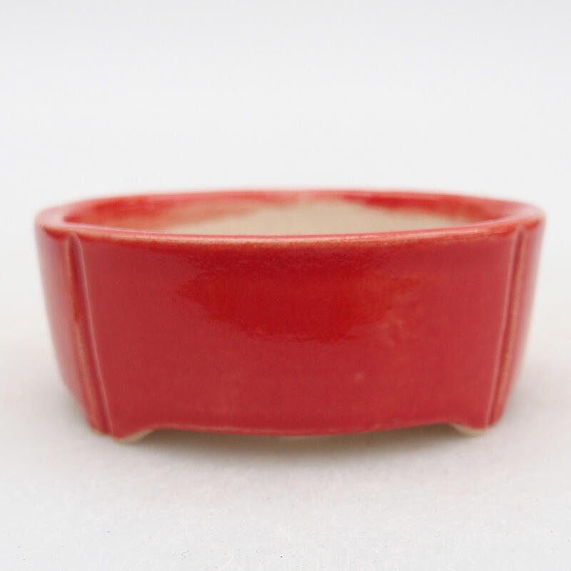 Ceramic bonsai bowl 6.5 x 6.5 x 2.5 cm, color red